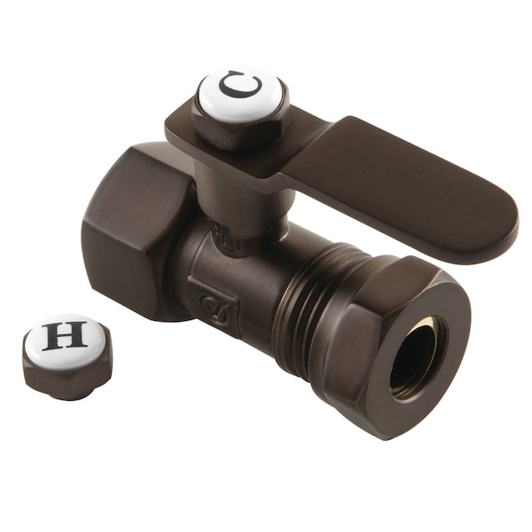 Kingston Brass CA4415ORB 1/2" FIP x 1/2" or 7/16" Slip Joint Straight Stop Valve, Oil Rubbed Bronze CA4415ORB - main